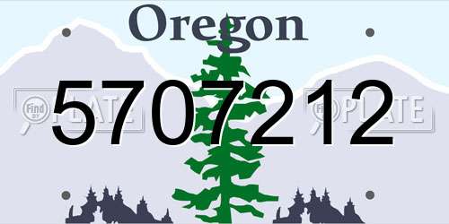 5707212 Oregon License Plate
