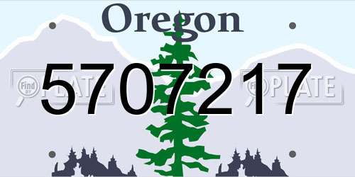 5707217 Oregon License Plate