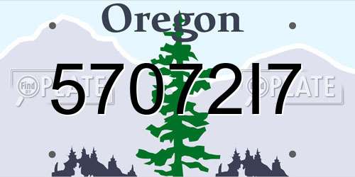 57072I7 Oregon License Plate