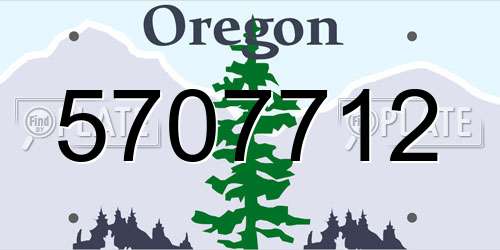 5707712 Oregon License Plate