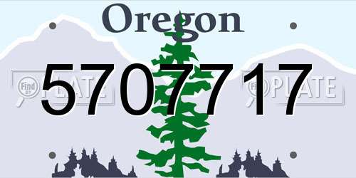 5707717 Oregon License Plate