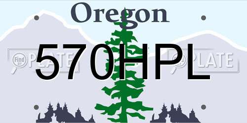 570HPL Oregon License Plate