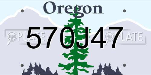 570J47 Oregon License Plate