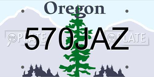 570JAZ Oregon License Plate