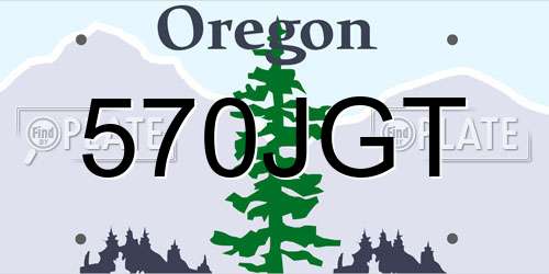 570JGT Oregon License Plate