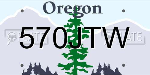 570JTW Oregon License Plate