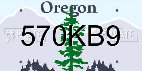 570KB9 Oregon License Plate