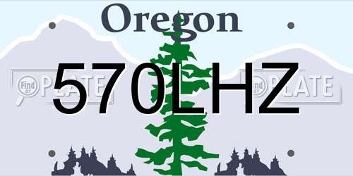 570LHZ Oregon License Plate