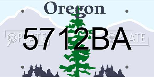 5712BA Oregon License Plate