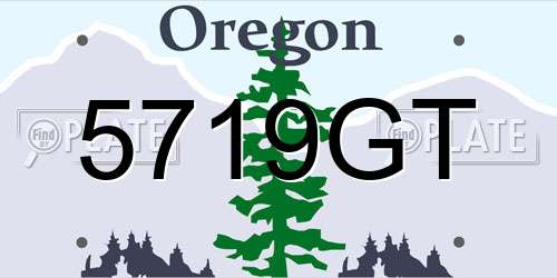 5719GT Oregon License Plate