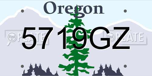 5719GZ Oregon License Plate