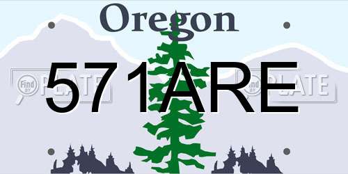 571ARE Oregon License Plate