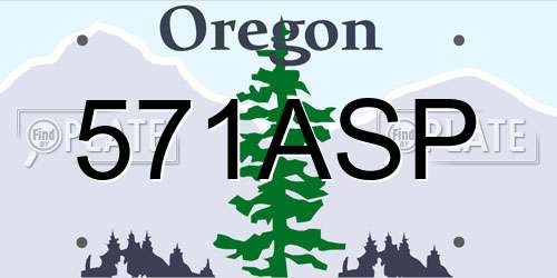 571ASP Oregon License Plate