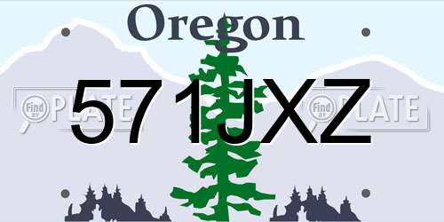 571JXZ Oregon License Plate