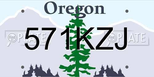 571KZJ Oregon License Plate