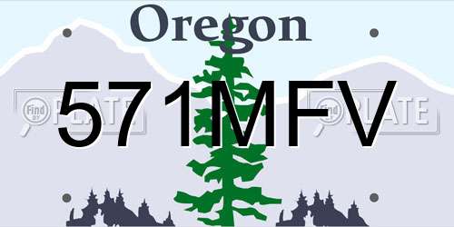 571MFV Oregon License Plate
