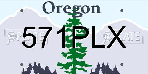 571PLX Oregon License Plate