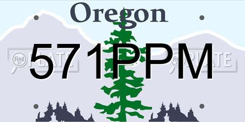 571PPM Oregon License Plate