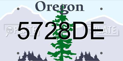 5728DE Oregon License Plate