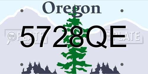 5728QE Oregon License Plate