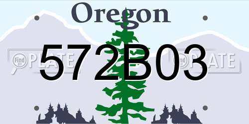 572B03 Oregon License Plate