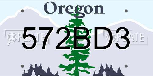 572BD3 Oregon License Plate