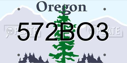 572BO3 Oregon License Plate