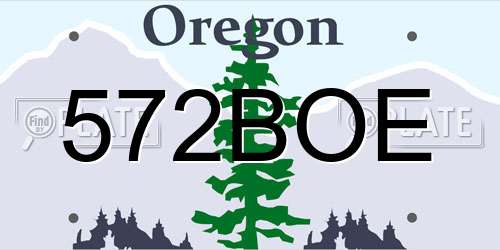 572BOE Oregon License Plate