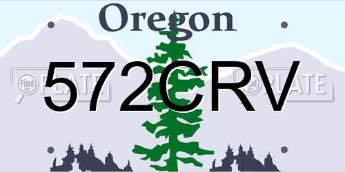 572CRV Oregon License Plate