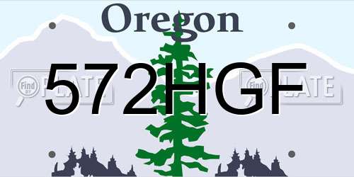 572HGF Oregon License Plate