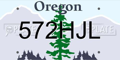 572HJL Oregon License Plate