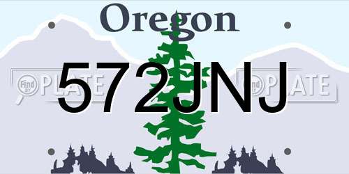 572JNJ Oregon License Plate