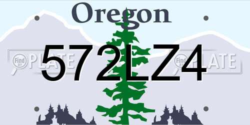 572LZ4 Oregon License Plate