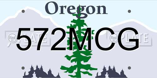 572MCG Oregon License Plate