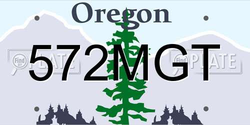 572MGT Oregon License Plate