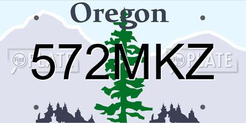572MKZ Oregon License Plate