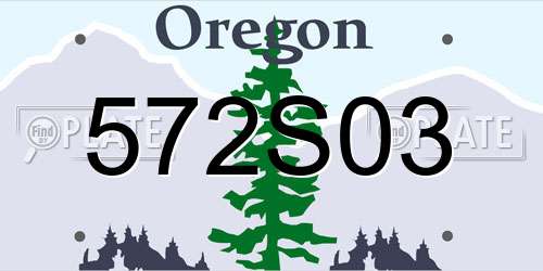 572S03 Oregon License Plate