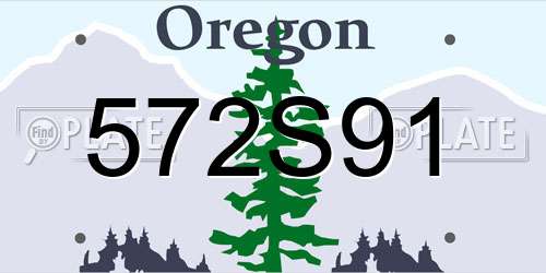 572S91 Oregon License Plate