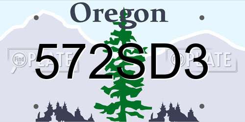572SD3 Oregon License Plate