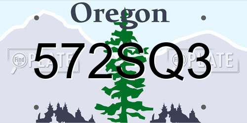 572SQ3 Oregon License Plate