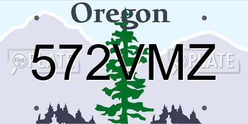 572VMZ Oregon License Plate
