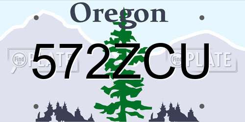 572ZCU Oregon License Plate