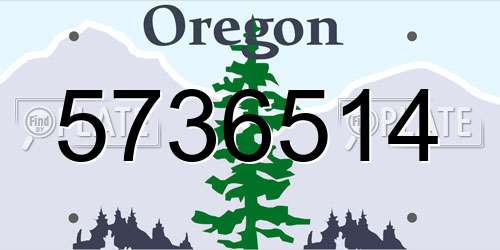 5736514 Oregon License Plate