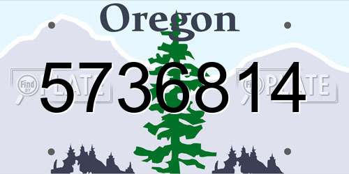 5736814 Oregon License Plate