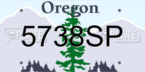 5738SP Oregon License Plate
