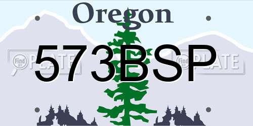 573BSP Oregon License Plate