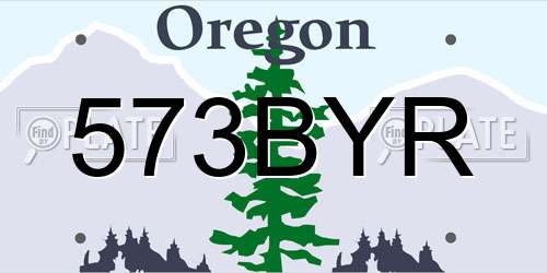573BYR Oregon License Plate