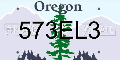 573EL3 Oregon License Plate