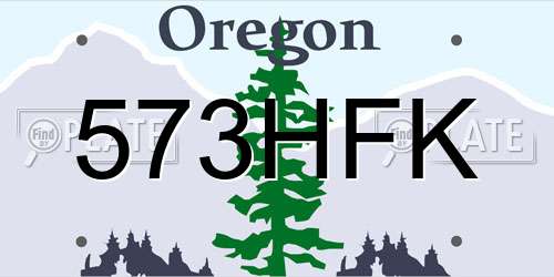 573HFK Oregon License Plate