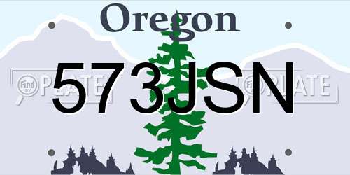 573JSN Oregon License Plate